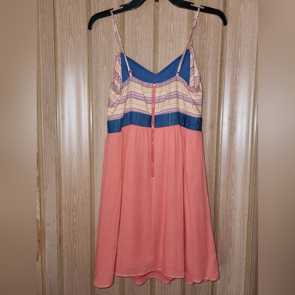 Chelsea & Violet Coral and Denim Embroidered Mini Sundress Size Medium - Picture 5 of 9